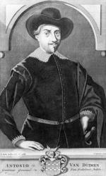 Portrait of Antony van Diemen (1593-1645) engraved by Dirk Jongman (b.1684) (engraving) (b/w photo) | Obraz na stenu