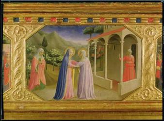 Visitation, from the predella of the Annunciation Alterpiece, c.1430-32 (tempera & gold on panel) | Obraz na stenu