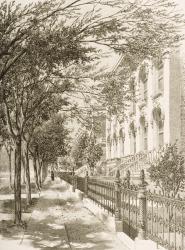 Wabash Avenue, Chicago, in c.1870, from 'American Pictures' published by the Religious Tract Society, 1876 (engraving) | Obraz na stenu