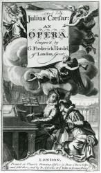 Cover of Sheet Music for Julius Caesar, an Opera by Handel, published in 1724 (engraving) (b/w photo) | Obraz na stenu