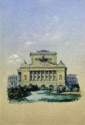The Alexander Theatre in St. Petersburg, 1841 (w/c on paper) | Obraz na stenu