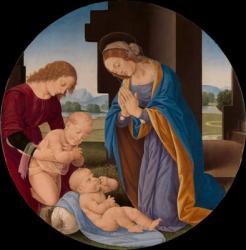 Madonna Adoring the Child with the Infant Saint John the Baptist and an Angel, c.1492 (tempera on wood) | Obraz na stenu