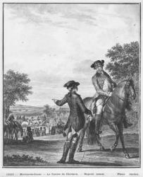 The horse race, engraved by Heinrich Guttenberg (1749-1818) c.1777 (engraving) (b/w photo) | Obraz na stenu
