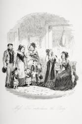 Miss Tox introduces 'The Party', illustration from 'Dombey and Son' by Charles Dickens (1812-70) first published 1848 (litho) | Obraz na stenu