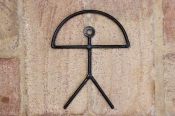 IndaloL: prehistoric magical symbol of man holding rainbow adapted as official icon of Mojacar, Almeria Province , Spain (photo) | Obraz na stenu