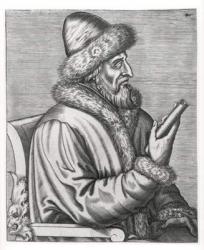 Ivan IV (1530-84) the Terrible (engraving) (b/w photo) | Obraz na stenu