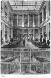 Interior and cross-section of the new Credit Lyonnais Hotel, 19 Boulevard des Italiens, Paris, c.1878-82 (engraving) (b/w photo) | Obraz na stenu