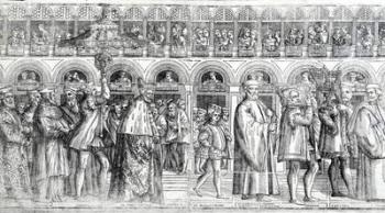 Dogal Procession, c.1555-60 (woodcut) (See also 476241-4) | Obraz na stenu