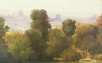 Paris seen from the Heights of Belleville, c.1830 (oil on canvas) | Obraz na stenu