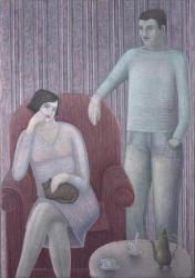 Couple with Cat, 2008 (oil on canvas) | Obraz na stenu