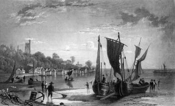 The Village of Leigh, near Southend, Essex, engraved by Charles Mottram, 1833 (engraving) | Obraz na stenu