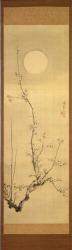 Blossoming plum-tree against the full moon, c.1800-22 (ink on silk) | Obraz na stenu