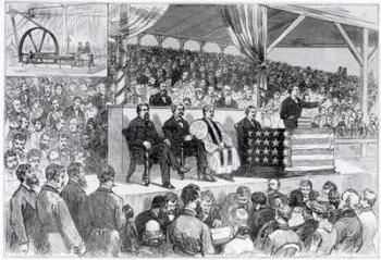 The Atlanta International Cotton Exposition: Opening Address by Governor Colquitt, from 'Harper's Weekly' (engraving) (b/w photo) | Obraz na stenu