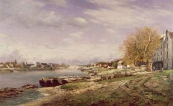 View of the Port of Bercy, Paris, 1880 (oil on canvas) | Obraz na stenu