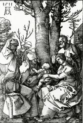 The Holy Family with St. Anne and St. Joachim, 1511 (woodcut) | Obraz na stenu