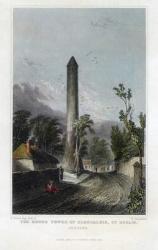 The Round Tower of Clondalkin, engraved by Robert Brandard, 1844 (coloured engraving) | Obraz na stenu