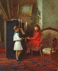 Children at the Piano, 1886 (oil on canvas) | Obraz na stenu