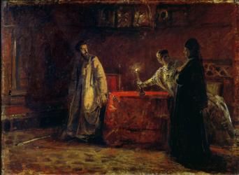 Tsar Boris Godunov (1551-1605) and Tsarina Martha, 1874 (oil on canvas) | Obraz na stenu