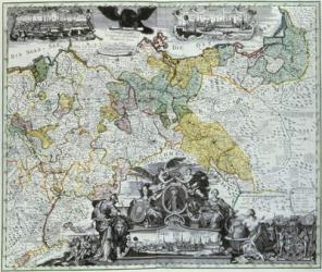 Master Sheet of the Prussian Sovereign Countries, c.1765 (coloured engraving) | Obraz na stenu