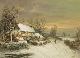 A Cottage in Winter, 19th century | Obraz na stenu
