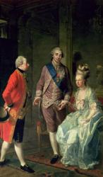 Archduke Maximilian Franz visiting Marie Antoinette (1755-93) and Louis XVI (1754-93) c.1775 (oil on canvas) | Obraz na stenu