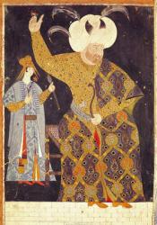 Portrait of Sultan Selim II (1524-74) firing a bow and arrow (gouache on paper) | Obraz na stenu