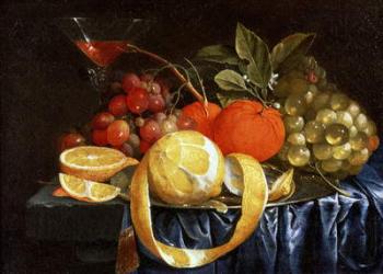 Still Life of Grapes, Oranges and a Peeled Lemon (oil) | Obraz na stenu