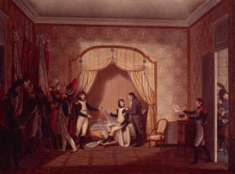 General de Marmont shows Bonaparte the captured flags of Montenetto and Cossaria, 1796 (w/c on paper) | Obraz na stenu