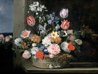 Flowers in a Basket, 1650-56 | Obraz na stenu