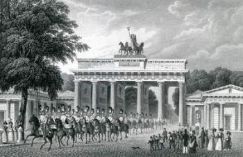 The Brandenburg Gate, Berlin, 1833 (engraving) | Obraz na stenu