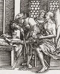 A physician performing an amputation during the Tudor period in England. From a contemporary print. | Obraz na stenu