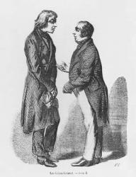 The Cointet brothers, illustration from 'Les Illusions perdues' by Honore de Balzac (engraving) (b/w photo) | Obraz na stenu