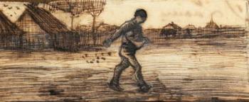 The Sower, from a series of four drawings representing the four seasons (pencil, pen & brown ink on paper) (see also 61643-4-6) | Obraz na stenu