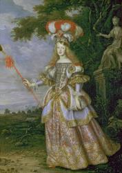 Empress Margaret Theresa (1651-73), 1st wife of Emperor Leopold I (1640-1705) of Austria, dressed as a character from "La Galatea", a favola set to music by Antonio Draghi, 1667 (oil on copper) | Obraz na stenu