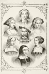 King Henry VIII of England and his six wives, from 'The National and Domestic History of England' by William Hickman Smith Aubrey (1858-1916) published London, c.1890 (litho) | Obraz na stenu