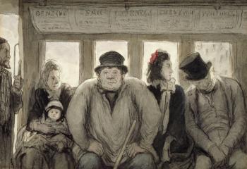 The Omnibus, 1864 (ink, w/c & lithographic crayon on paper) | Obraz na stenu