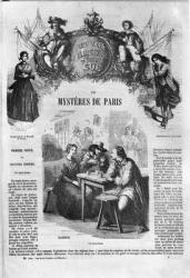 A Tavern, illustration from 'Les Mysteres de Paris' by Eugene Sue (1804-57), published 1851, engraved by Eugene Lavieille (1820-89) (engraving) (b/w photo) | Obraz na stenu