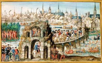 The Royal Entry Festival of Henri II (1519-59) into Rouen, 1st October 1550 (vellum) | Obraz na stenu