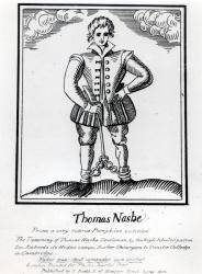 Thomas Nashe (1567-c.1601), from a pamphlet, pub. in 1597 (woodcut) (b/w photo) | Obraz na stenu