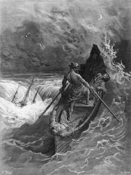 The Pilot faints, scene from 'The Rime of the Ancient Mariner' by S.T. Coleridge, published by Harper & Brothers, New York, 1876 (wood engraving) | Obraz na stenu