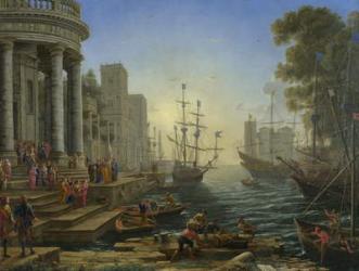 Seaport with the Embarkation of St. Ursula (oil on canvas) | Obraz na stenu