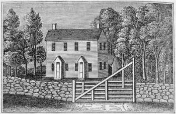 South View of the Friends' Meeting House, Pomfret, from 'Connecticut Historical Collections', by John Warner Barber, 1856 (engraving) | Obraz na stenu