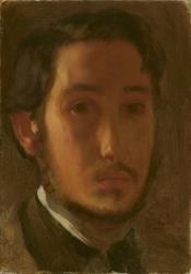 Self-Portrait with White Collar, c.1857 (oil on paper on canvas) | Obraz na stenu