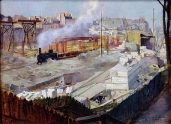 Construction of the new Orleans station, Quai d'Orsay, 1899 (oil on canvas) | Obraz na stenu