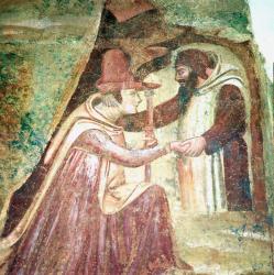 Pilgrim with a Monk, 1360-1370 (fresco) | Obraz na stenu