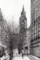 Manchester Town Hall from Deansgate, 2007, (ink on paper) | Obraz na stenu