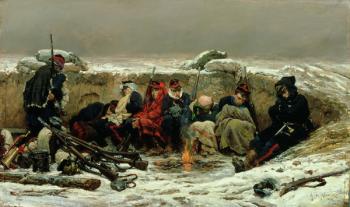 In the Trenches, 1874 (oil on canvas) | Obraz na stenu