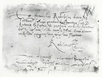 Signature of François Rabelais (litho) | Obraz na stenu