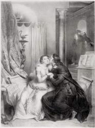 Heloise and Abelard (engraving) (b/w photo) | Obraz na stenu