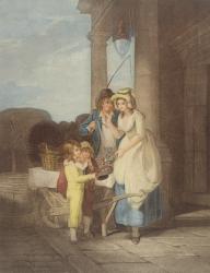 'Cries of London' pl.8: Round & sound five pence a pound Duke Cherries, after Francis Wheatley (1747-1801) 1795 (coloured engraving) | Obraz na stenu